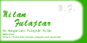 milan fulajtar business card