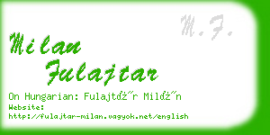 milan fulajtar business card